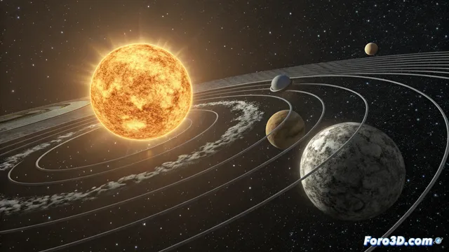 Simular el movimiento orbital en Cinema 4D con jerarquías y splines