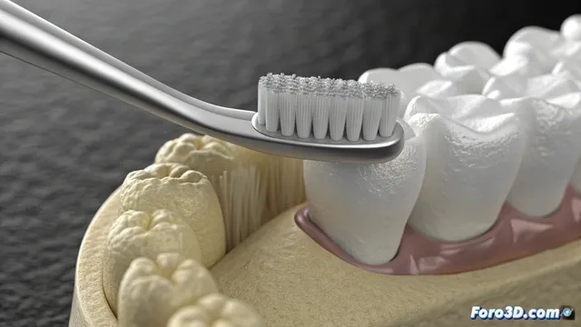 Simular cerdas de cepillo que interactúan con un diente en Blender