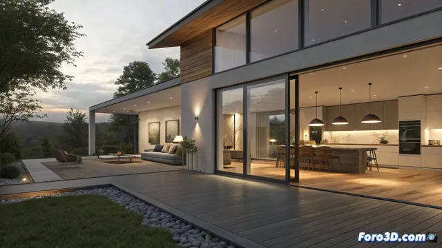 Iluminar una casa en 3ds Max para un recorrido virtual