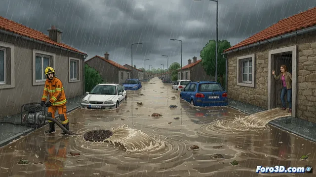 Inundaciones en Pontevedra tras fuertes lluvias que cortan la PO-11