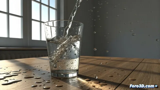 Simular agua inclinada en un vaso con Cinema 4D