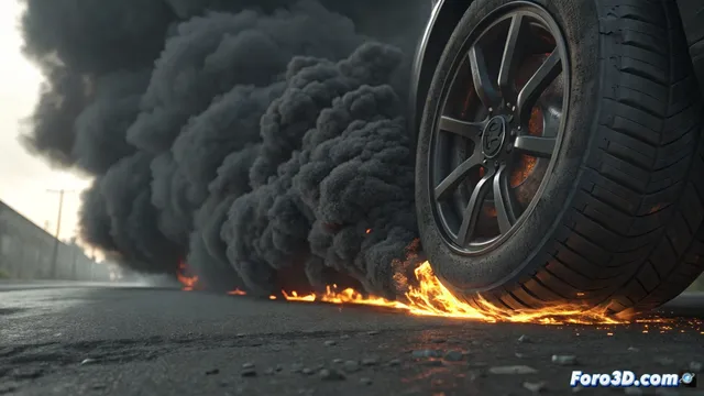 Simular humo de una rueda quemándose en 3ds Max