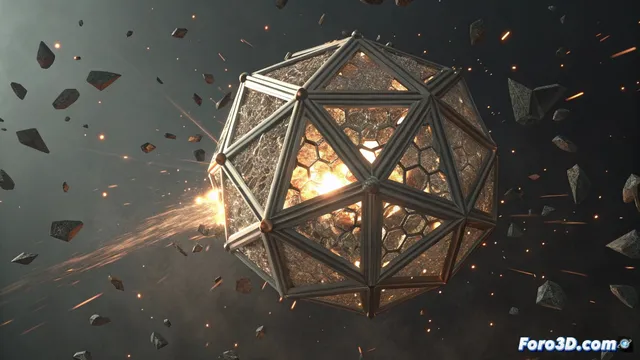 Simular que un objeto se desintegra y se reconstruye en Blender