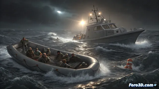 Un barco con migrantes choca contra una patrullera griega en el Egeo