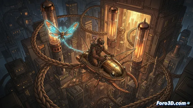 Una animación 3D explora el interior de un ordenador antiguo