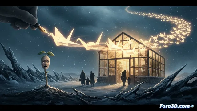 Una animación narra un episodio histórico con símbolos visuales potentes