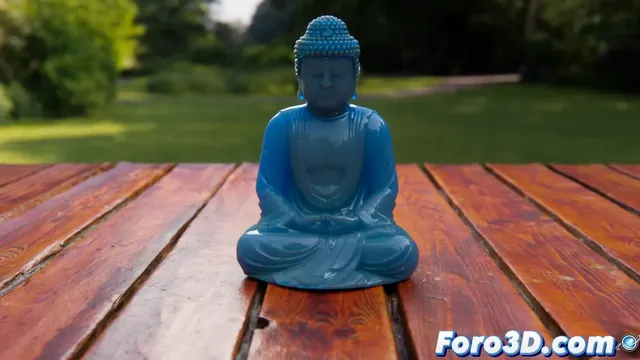 Un buda azul que transmite calma y serenidad