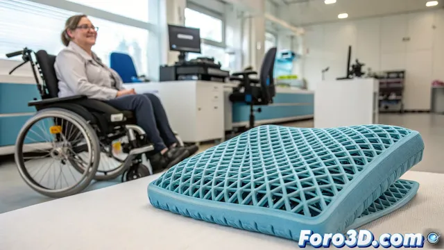 Cojín impreso en 3D con ventilación para sillas de ruedas
