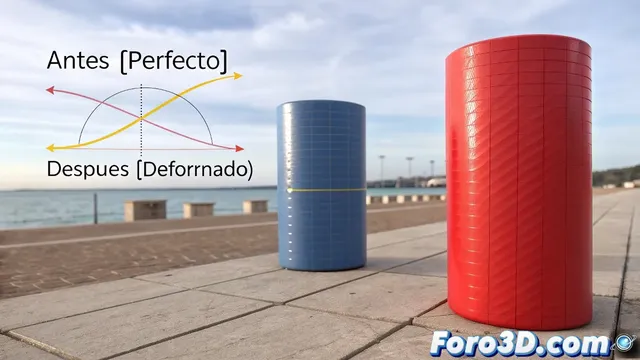 Cómo resolver deformaciones en cilindros 3D al seguir curvas