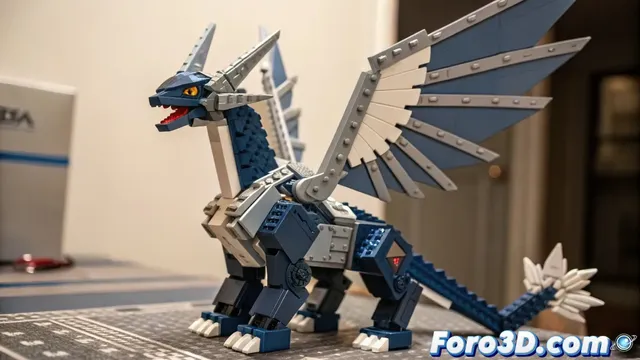 Dialga de Pokémon con piezas de construcción