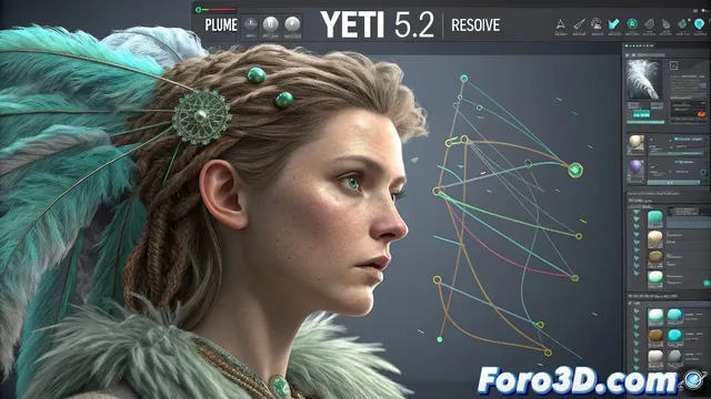 Yeti 5.2 mejora la creación de pelo y plumas digitales