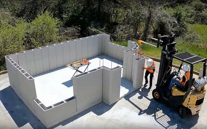 Estudiantes utilizando una impresora 3D de hormigón para desarrollar proyectos innovadores en el ámbito de la construcción,