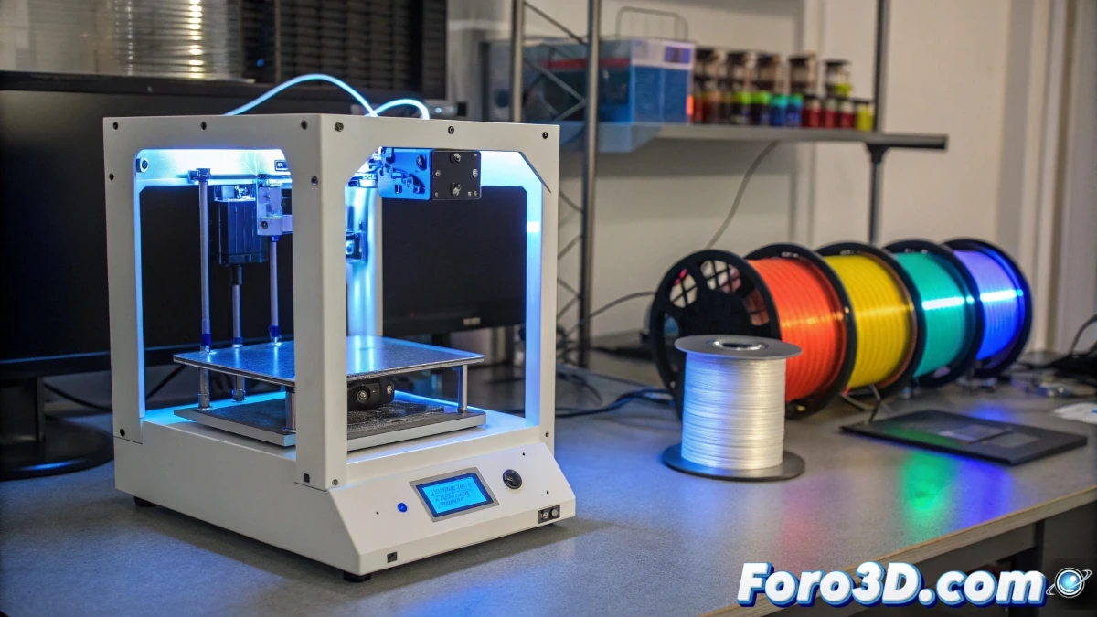 Impresora 3D de última generación con sistema de filamentos multicolor, permitiendo impresiones detalladas y sin necesidad de retoques manuales.