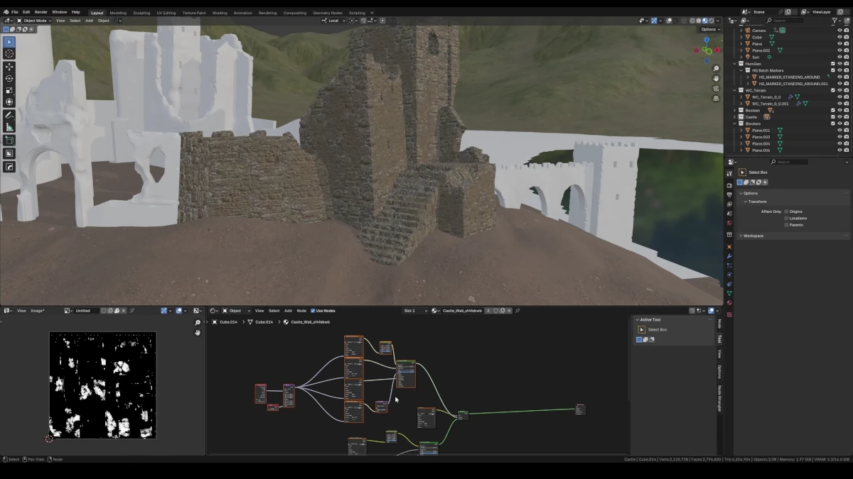 Cómo modelar y texturizar las ruinas de un castillo en Blender