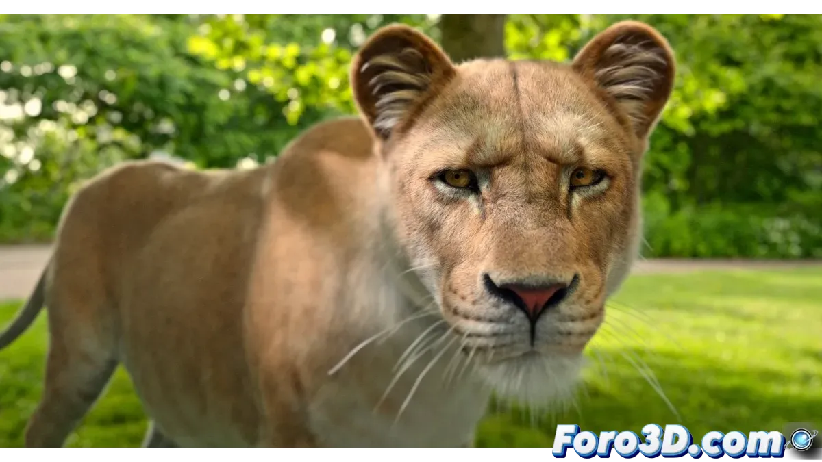 Jane García, la joven protagonista, explorando la naturaleza con animales salvajes, en un entorno vibrante que combina acción en vivo y CGI.