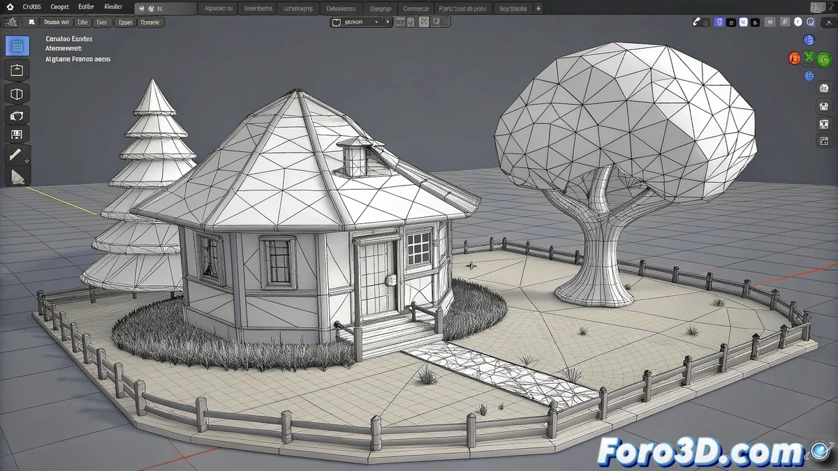 Comparativa entre un modelo high poly detallado y su version low poly optimizada, mostrando la silueta similar y el uso de normal maps.