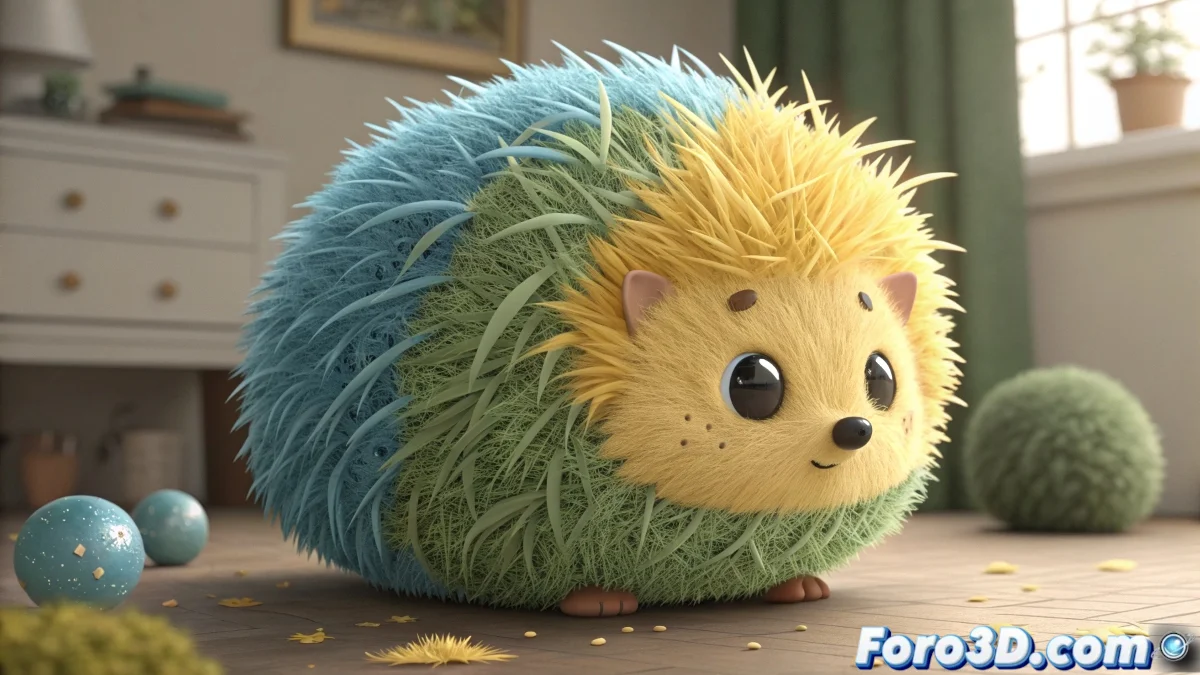 Comparativa visual entre el pelo generado con Hair and Fur de 3ds Max y un resultado más avanzado con Ornatrix.
