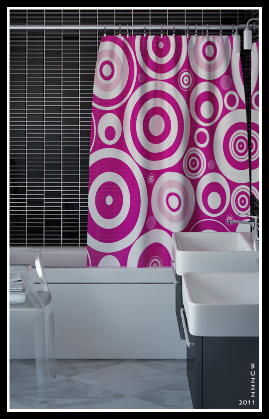 Escena para venta de cortinas de baño