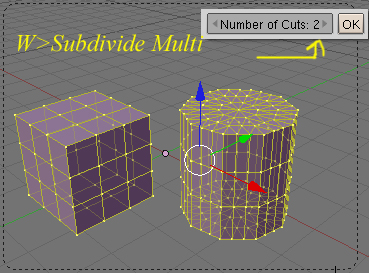 Opciones de subdivisión de los objetos en modo edición con la tecla W Subdivide en blender 3d -w04.jpg