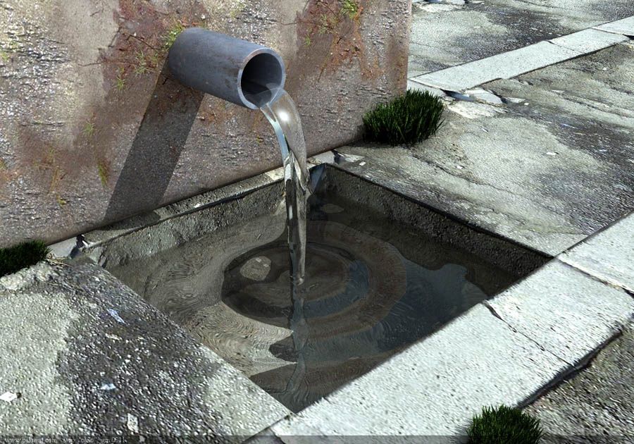 Fuente de caño antigua