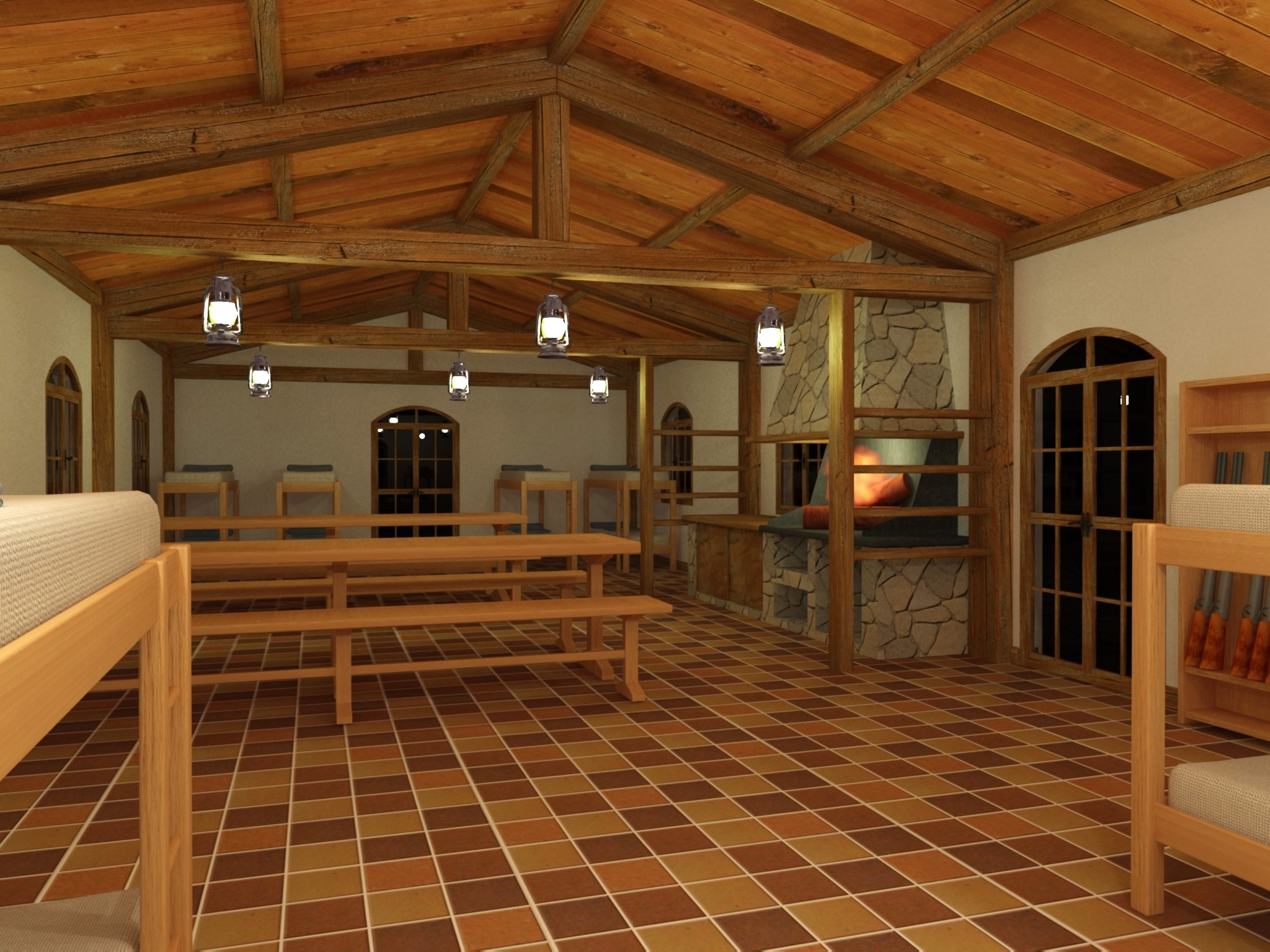 Converion de establo a pabellón de caza